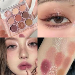 DIKALU EYESHADOW 9 WARNA KEMASAN AKRILIK BULAT MILK TEA KODE DKL - 919 - eye shadow
