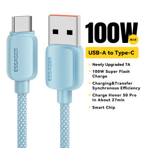 Essager 7A USBA Type C Cable 100W Type C Macaron Data Cable USB2.0 Fast Charging Cable Type-C For Huawei Samsung OPPO VIVO Xiaomi Honor Oneplus Realme Fast Charging Cord