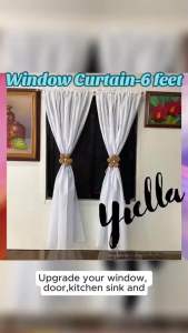 PARES PARES na Kulay ng Kurtina Plain White Non Ring Curtain House & School Decoration - Door Window Shelves Board Divider Barrier even in Vehicles can use to cover from sunlight (from small size curtain to big sizes)