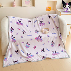 Dansunreve Kuromi Comforter Sanrio Quilt Summer Blanket white/purple Mymelody Velvet Cinnamon Dog King Size Cute Thin Nap Blanket Queen Sleep Blanket