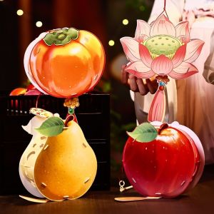 okdeals01 中秋节灯笼 mid autumn festival lantern Fruit Mid-Autumn Festival Lantern Decorative with Tassel Handmade Chinese Style Lantern Funny Glowing Props Flower Lanterns Ladies