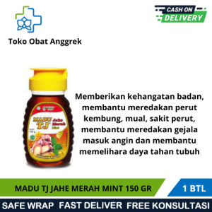 MADU TJ JAHE MERAH MINT 150 GR/ MEREDAKAN PERUT KEMBUNG/ SAKIT PERUT