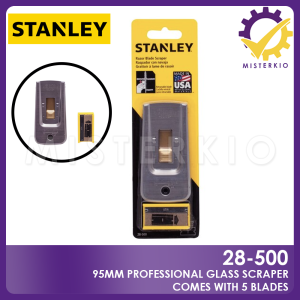 Stanley Professional Glass Scraper with 5 Spare Blades 28-500 Made in USA