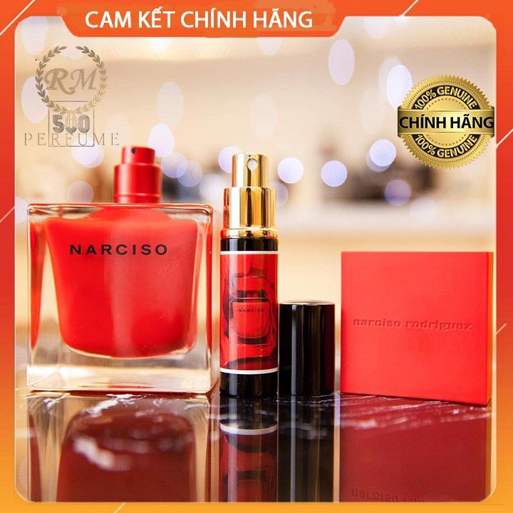 Nước hoa nữ mùi hương quyến rũ Narciso Rouge edp, nước hoa mùi nhẹ nhàng cho nữ hương hoa cỏ gỗ xạ hương đem lại sự gợi cảm bí ẩn dung tích 5ml/ 10ml/ 20ml