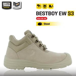 [ของแท้พร้อมส่ง] Safety Jogger รุ่น BESTBOY EW S3 รองเท้าเซฟตี้ หัวเหล็ก พื้นกันทะลุ กว้างพิเศษ พื้นกันน้ำมัน