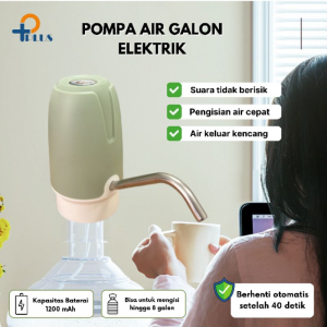 Pompa Galon Electric Dispenser Elektrik LED USB Charger / Dispenser Air Minum Gallon