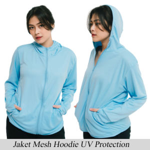 MARTRICH -Jaket Olahraga Mesh Hoodie Wanita UV Protection AIRism Anti Sinar Matahari / LariFitnes