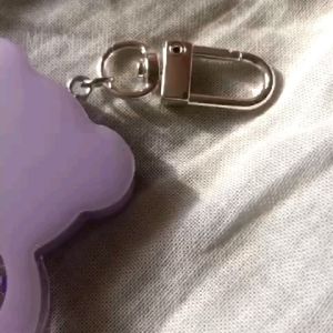 [PRE ORDER] 💜i purple u💜 Resin Lilac Teddy Bear Aesthetic Purple Ombre Shaker Keychain Water Shaker