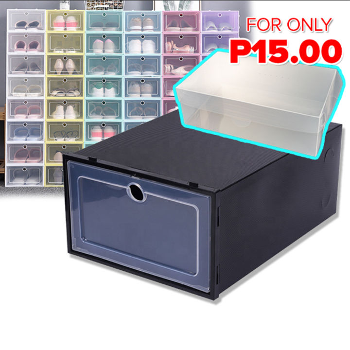 1pc Shoe Box Storage Organizer Stockable Colorful Plastic Shoe