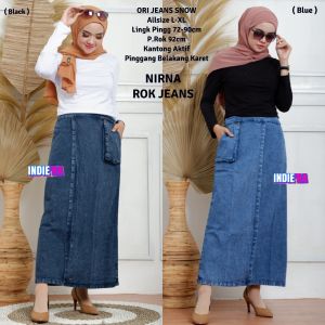 PROMO COD Rok Jeans Wanita Dewasa Model Terbaru Nirna Rok Jeans_Ti Amo