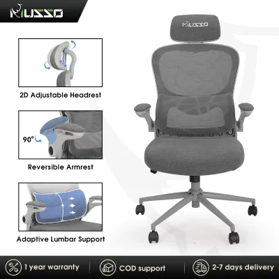 MUSSO C10 Ergonomic Chair 2D Headrest and Flip Armrest Ergonomic Office Chair