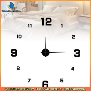Vktech Minimalist Frameless DIY Wall Clock for Living Room Wall Decor Battery Operated Large Wall Sticker with Clear Numerals and Stylish Look