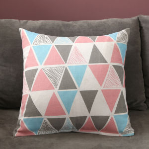 Cushion Cover,Square Nordic Geometric Floral Printed Linen Soft Comfortable and Durability Easy to Clean with Invisible Zipper Breathable and Hypoallergenic for Home Decorative Pillowcover Pillow Case