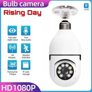 V380 Pro Q16S HD 1080P 360 Rotatable Automatic Security Camera For Indoor & Outdoor Waterproof Night Vision Two-way Audio Wireless Wi-Fi Connection Mobile Phone