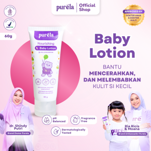 PURELA Nourishing Baby Lotion 60 gr - Lotion Bayi Untuk Mencerahkan Kulit - Bahan Alami dan Organik