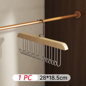 MLADEN 8 Hooks Solid Wood Hanger Anti Slip Clothes Hook Sling Belt Neck Tie Bag Hanging Rack Wardrobe Hangers