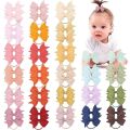 40Pcs Baby Girls 3.5'' Boutique Grosgrain Ribbon Hair Bows Elastic Hair Ties Ponytail Holder Hair Bands in Pairs for Girls Toddlers Kids Children Teens. 