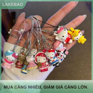 【LAKEBAO】 Dễ thương quyến rũ màu hồng cung ca hát Hello Kitty thỏ Keychain Túi Mặt dây chuyền Quà Tặng Kawaii Tây cao bồi Hello Kitty điện thoại di động Mặt dây chuyền