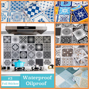 Kitchen Design Aluminum Foil Self-adhesive Wallpaper Waterproof Sticker Tile Sticker Anti Oil & Heat 60cm*100cm