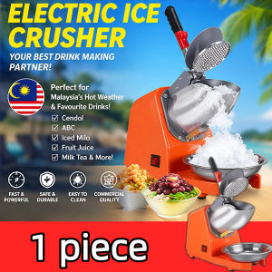 Electric Ice Shaver Machine 4/8 Blade Ice Crusher Heavy Duty Shaved Ice Maker Stainless Steel Blades Fast Crushing Household Commercial Snow Cone Machine for Dessert Shop Kitchen Party Malaysia 电动刨冰机