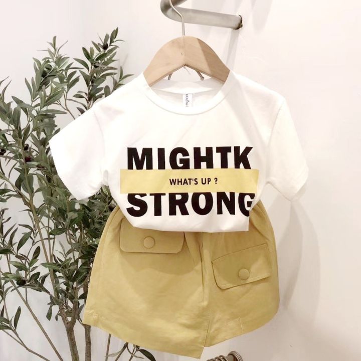 Set đầm quần giả váy in chữ MIGHTK bé gái kiểu dáng thời trang cho bé ...