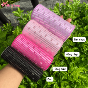 Lô uốn tóc mái bay Lô cuốn tóc Hàn Quốc Pinkshop lõi nhôm 12cm siêu to dài tự dính uốn mái dài cỡ lớn