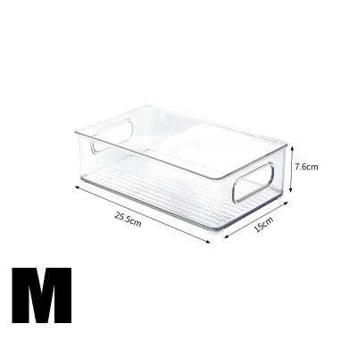 3pcs Stackable Refrigerator Organizer Bins / Transparent Stackable Vegetable Fruit Food Storage Organizer / Fridge Drawers Containers / Clear Plastic Refrigerator Storage Box