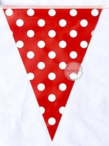 Bunting Flag Segitiga Polkadot Salur/ Banner Segitiga Polkadot Salur Merah Putih