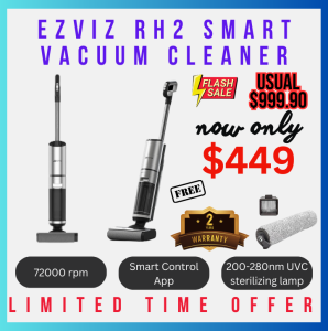 Smart Vacuum Cleaner EZVIZ RH2 Smart Cordless Wet & Dry Vacuum Cleaner - Buy now get a free SKG neck massage - ONLY 5 SETS