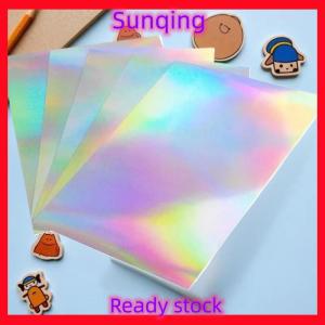 SQ Stationery [Flash Sale] 5ชิ้นกระดาษสติกเกอร์โฮโลแกรมไวนิลใสมีกาวในตัวกันน้ำใสฟิล์มเคลือบเย็นสำหรับงานฝีมือ