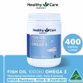 [ ORIGINAL ] Healthy Care Australia Fish Oil 1000mg Omega 3 Isi 400 Capsules Kapsul - Suplemen Minyak Ikan Omega 3 Untuk Dewasa Healthy Care Fish Oil Soft Gel Original 400 Capsul Menjaga Kesehatan Jantung Tidak Berbau Minyak Ikan 1000 mg Import Australia. 