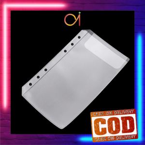 AI-C1105 Transparent Hand Book Bags Ziplock Tempat Uang / Zipper Pocket Binder A6 Transparan 6 Hole