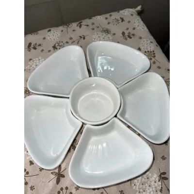 Bộ bát đĩa hoa mặt trời sứ 55cm Set bát đĩa đẹp thắp hương thờ cúng gia tiên - Bát tràng