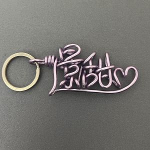 Custom Wire Name Keychain Handmade Gold Initial Keyring Personalized Gift for Her Him or Teens