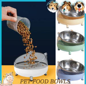 Raised Stainless Steel Food Bowls Non-Slip Crash Elevated Cat and Dog Feeding Supplies Safe Guard Neck Puppy Supplies