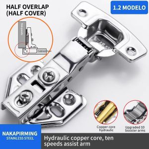 (2PCS) Premium Hydraulic Soft Close Hinges 304 SS Concealed Cabinet Door Hardware DIY Full Overlay /Half Overlay /Inse Fast delivery COD