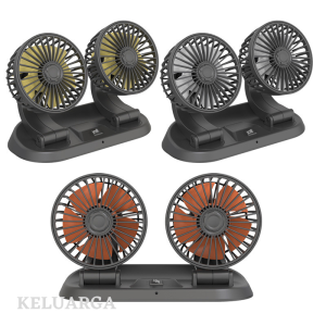 USB/12V/24V 360 Degree All-Round Adjustable Car Auto Air Cooling Single/Double Head Fan Low Noise Car Fan