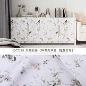Floral Wallpaper Fresh Leaves Lemon Wall Sticker for Cabinet Table Counter Top Bedroom Bathroom Background Wall Refrigerator Wardrobe Home DIY Decoration Slelf Adhesive Wall Paper 60cm Wide