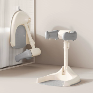 Beige Baby Shower Stand Adjustable Height Anti-Slip 3-in-1 Support for Infants and Toddlers Bathing Foldable baby standing bath Baby Standing Shower Height-adjustable Assist bathing Baby Bath Standing Training