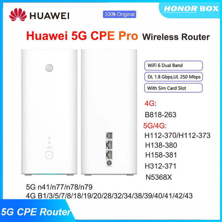 BRAND NEW Unlocked H158-381 5G CPE PRO 5 Router 5G WiFi 6 RJ45 RJ11 Slot  NanoSIM (Brovi)