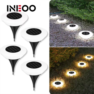 INEOO 1PCS Solar Lights Outdoors Lamp 360° LED Floor Lights Waterproof with On/Off for Garden Yard Driveway Patio Lawn