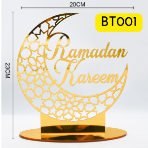 Dekorasi Idul Fitri Desain Ornamen Akrilik Ramadan Kareem Dekorasi Muslim Islami Bentuk BulanBintang