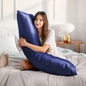 Satin Pillowcases for Hair and Skin Luxury Long Body Pillow cases Envelope Enclosure Soft and Smooth Satin Breathable