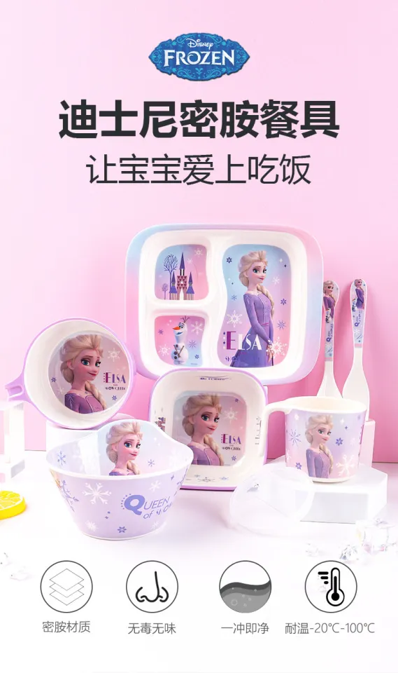 Frozen Elsa Children's Tableware Melamine Three Grid Plate Baby