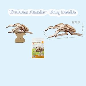 Kids Handmade - 3D Insect Wooden Puzzle Toys - DIY Wooden Puzzle