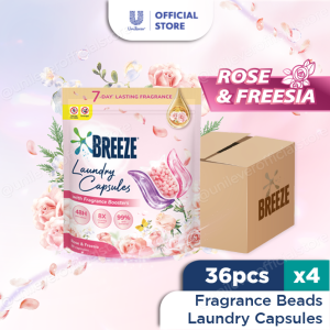 [Bundle of 4] Breeze Laundry Capsules with Fragrance Booster Beads 36 pcs