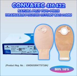 #SokongMalaysia 416422 - Convatec Natura+ Plus 70mm Drainable Closed Pouch Invisiclose Natura + ostomy