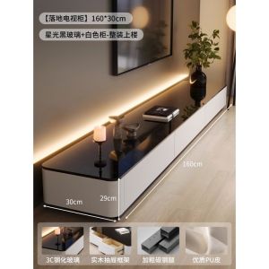 [SG] Italian Light Luxury TV Cabinet Set  Glass + Marble-Like Rock Top Coffee Table Combo  2026 Modern Home Furniture for Small Apartment
