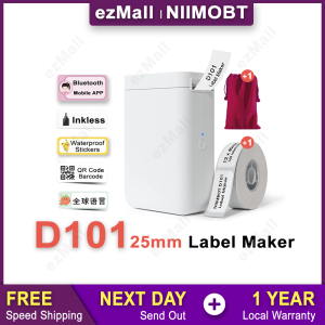 NIIMBOT D101 Label Maker Portable Bluetooth Thermal Label Printer with Rechargeable Battery with Easy Use App Wider than D11