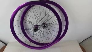 700C off-road road wheelset six-bolt gravel disc brake quick-release thru-axle HG/MS/XD aluminum alloy straight pull 120 purple-HB09CP38 purple-road bike wheel